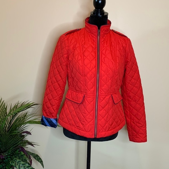 TALBOTS red quilted jacket - Picture 1 of 9